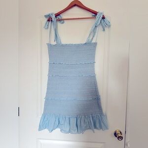 Chelsea & Violet Blue Ruffle Midi Dress | Large